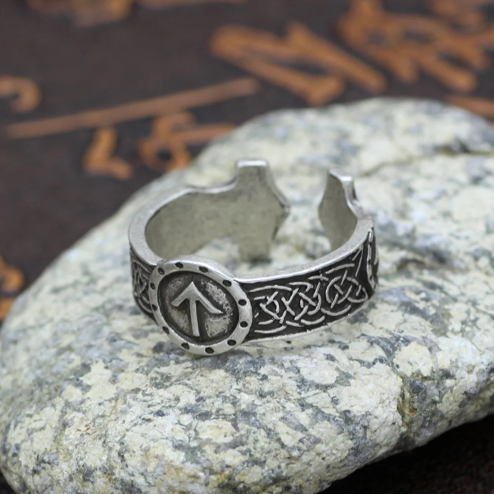 Мужской норвежский викинг кельтские кольца регулируемые амулет Runic