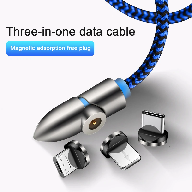 Магнитный кабель 90 градусов Micro USB 8Pin Тип C Быстрая зарядка Type-C зарядный Шнур для