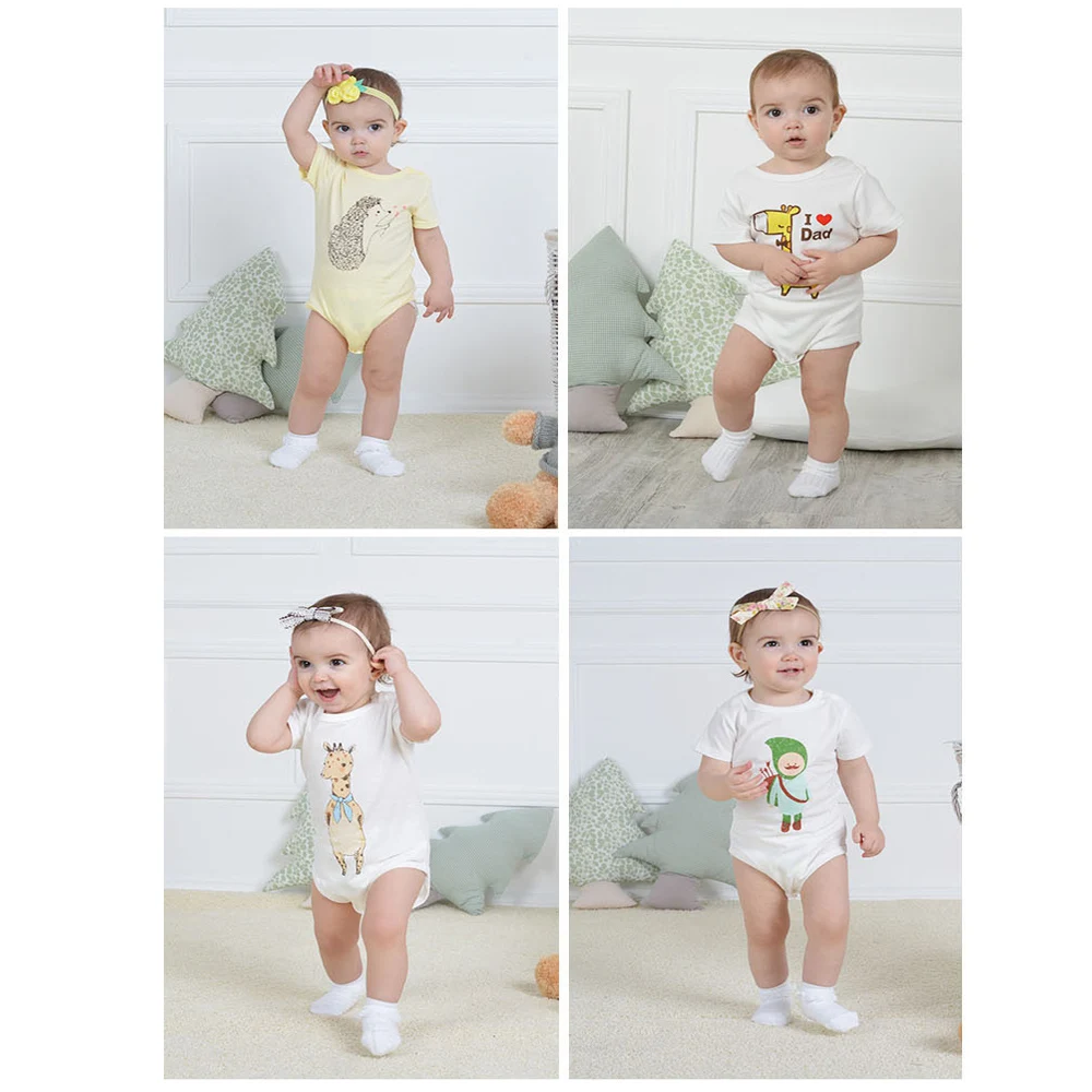OKLADY лето 2019 одежда Bebe для новорожденных девочек с принтом животных нейтральный