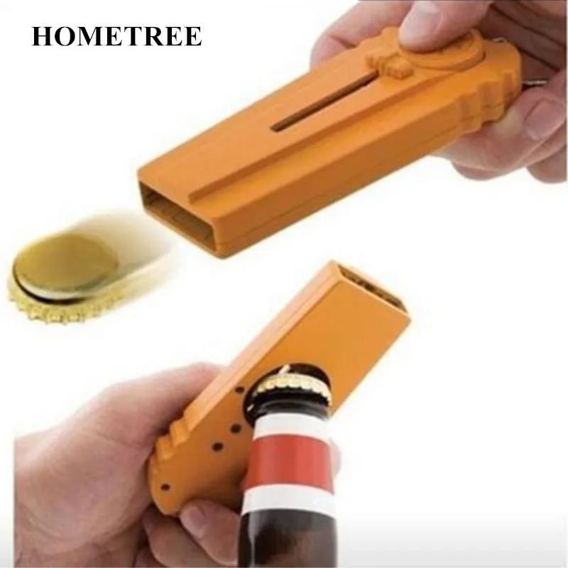 

HOMETREE Creative Can Be Fired Portable Emission Caps Novelty Beer Bottle Opener Key Chain Bar Accessories Picnic Supplies H349