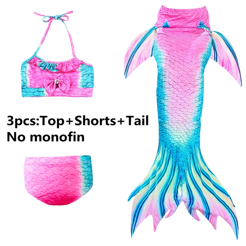 3PCS swimsuit Only Лидер продаж! детский зимний жилет 3 шт./компл. для девочек «русалочка»; маскарадный Плавание ming хвост Плавание костюм Лето Плавание платье для костюмированной вечеринки с хвостом русалки без Моноласты Плавание, пижамы, одежда для отдыха для девочек - Цвет: 3PCS swimsuit Only