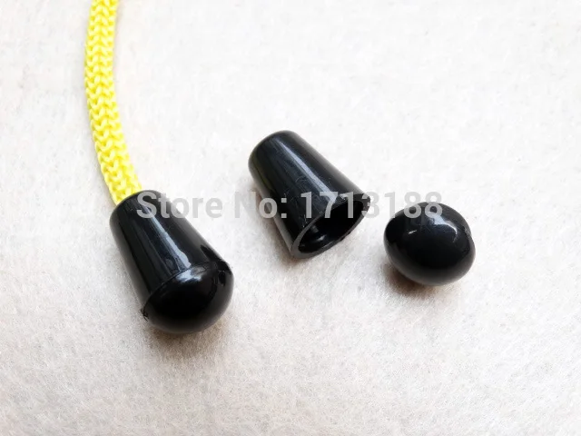 

20pcs/lot Black Plastic Detachable Bell Stopper With Lid Cap Cord Ends For rope tail folder/Apparel Sportwear Accessories