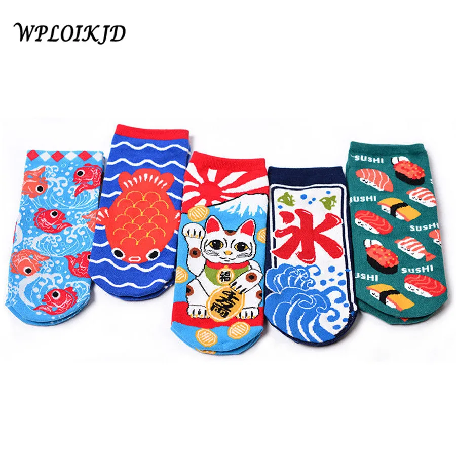 [WPLOIKJD] Япония модные женские мультфильм носки креативные с принтами в виде кошек