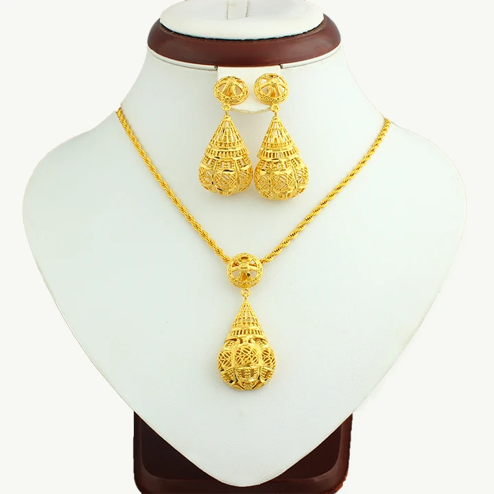 Серьги/Подвеска/ожерелье золотого цвета модные ювелирные украшения для женщин