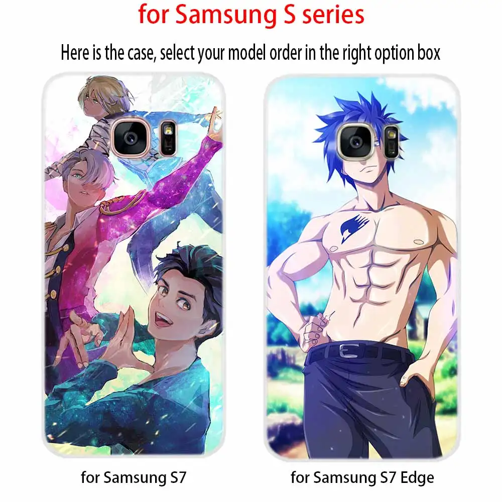 Yuri on ice yuri and victor skate мягкий чехол для Samsung Galaxy S7 Edge S8 S9 S10 S11 S20 S21 Plus Lite E Ultra | Мобильные