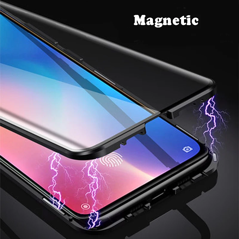 Магнитный чехол из закаленного стекла для Xiaomi Redmi Note 5 6 7 Mi 8 9 SE lite F1 100 шт./лот |