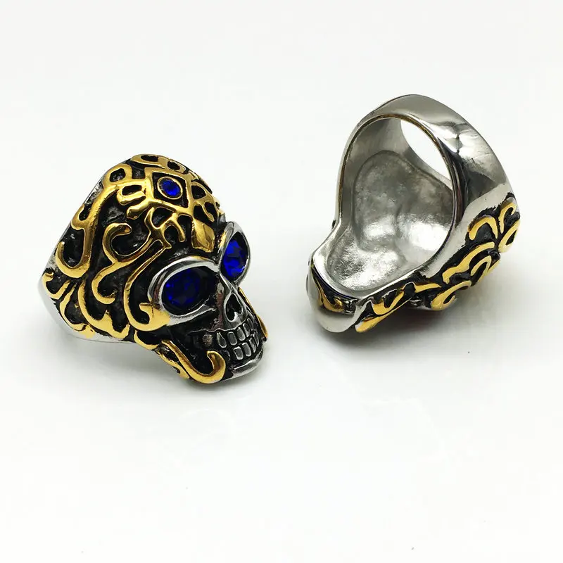 Модные мужские кольца с черепами из нержавеющей стали в стиле панк для вечеринок
