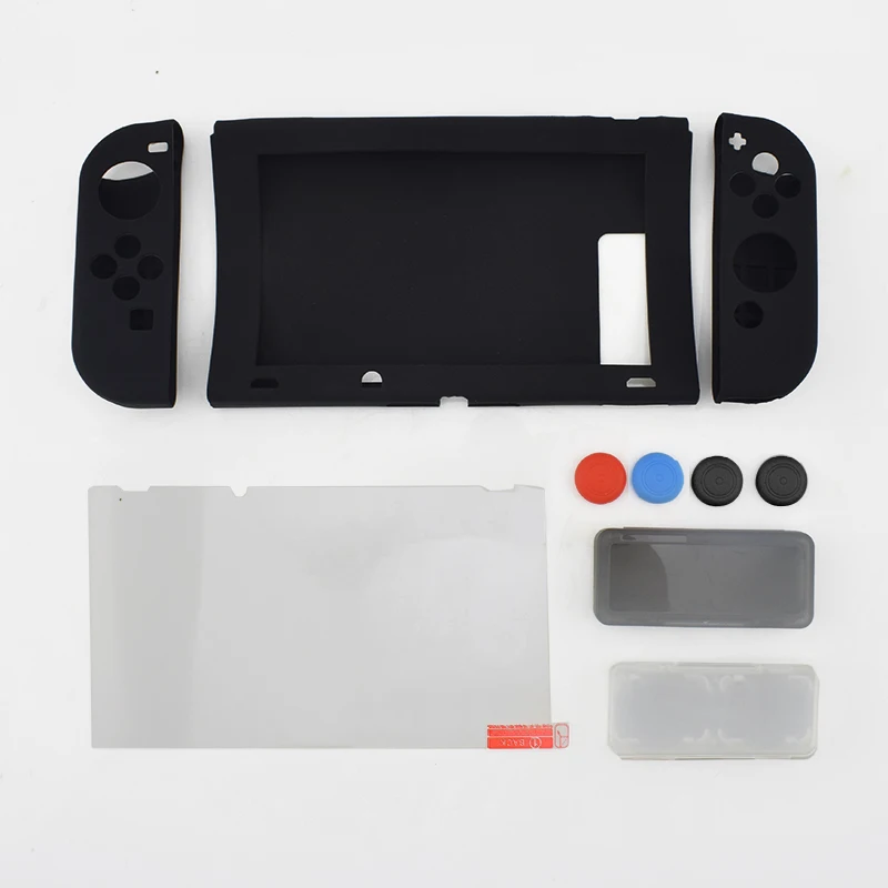 8 в 1 HD защита для экрана из закаленного стекла для kingd Switch+ чехол для переноски для NS сумка для хранения с 6 силиконовыми крышками