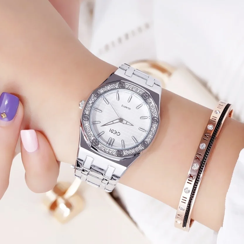 GEDI абсолютно новые женские роскошные часы розового золота Модные Бриллианты из