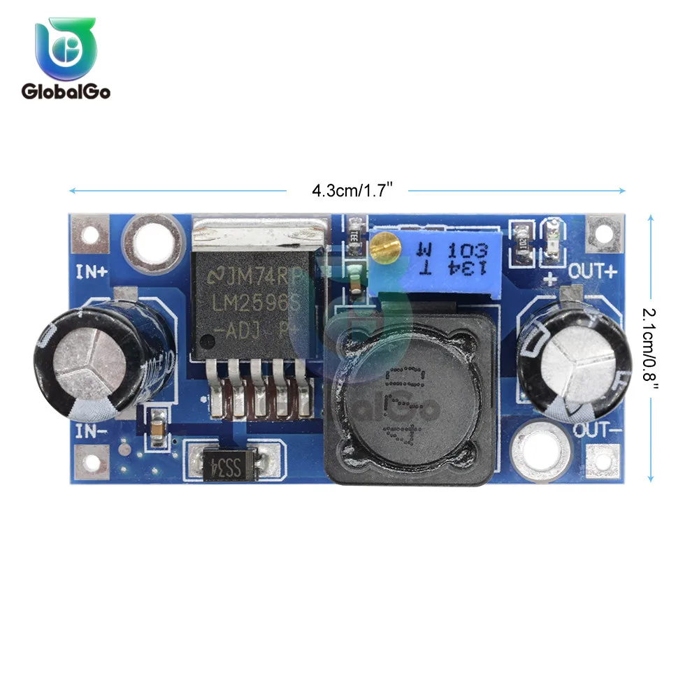 

LM2596 Output 1.23-30V DC-DC Buck Converter Step Down Module Power Supply Regulator Module Converter With Capacitor