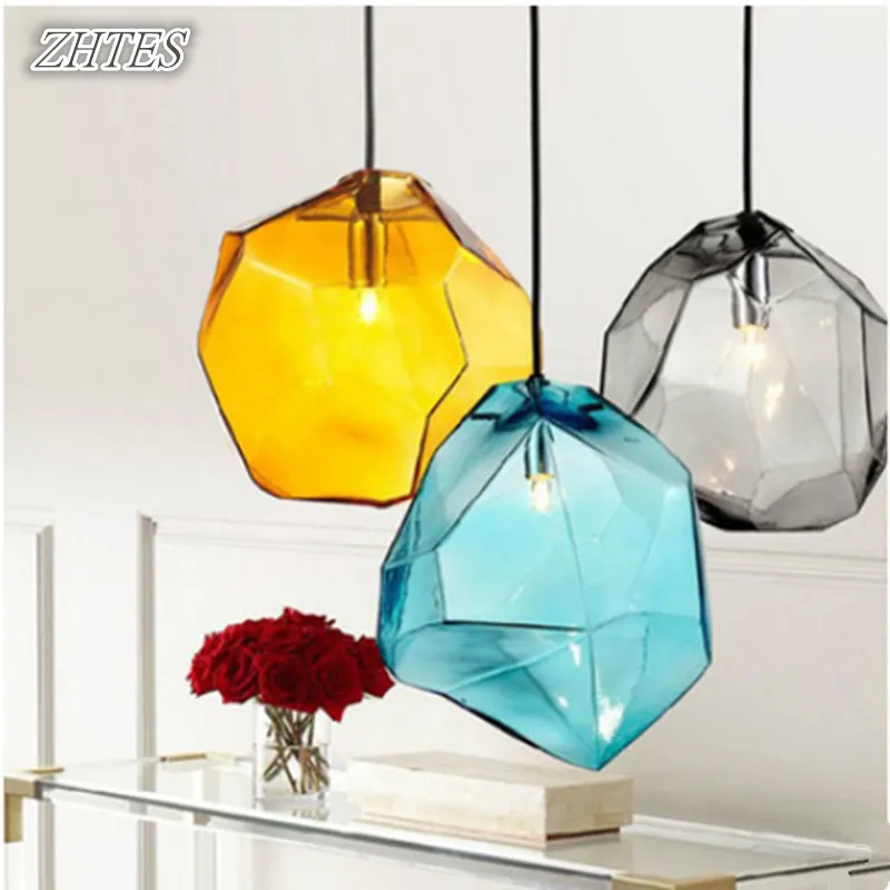 

Modern minimalist Cafe Bar pendant Lights Industrial Living Room Glass hanging lamp