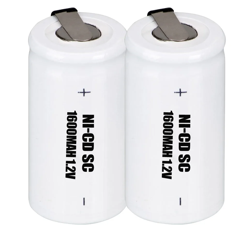 2 шт аккумулятор SC 1 V SUBC батареи перезаряжаемые 1600 mah плоские верхние цвета
