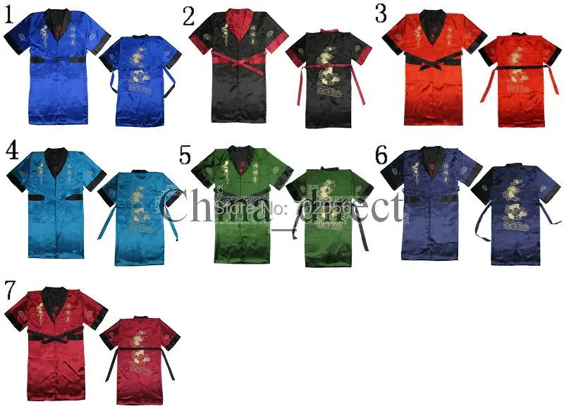 Мужское нижнее белье-кимоно пижама из искусственного шелка с китайской