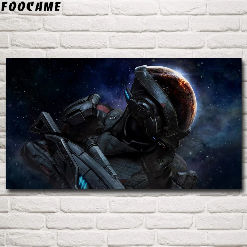 Mass Effect 2 3 4 популярная экшн игра постер художественные принты шелковые картины