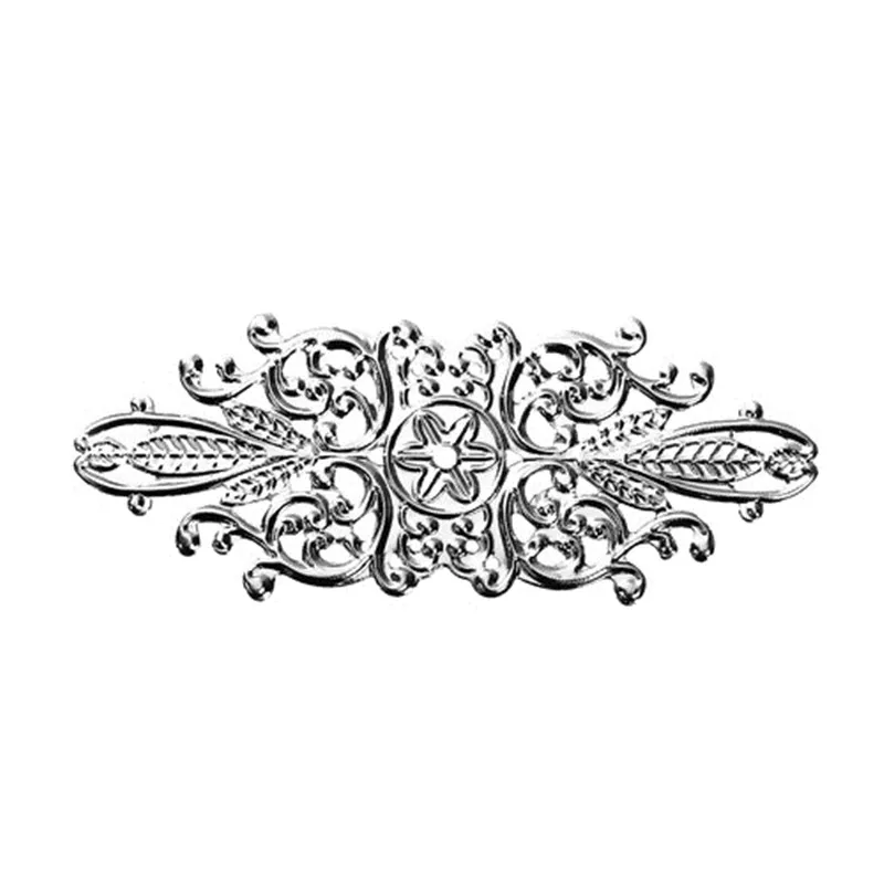 

Филигранные ювелирные изделия DoreenBeads, зеркальные украшения, листья серебряного цвета, 85 мм (3 3/8 дюйма) x 34 мм (1 3/8 дюйма), 6 шт.