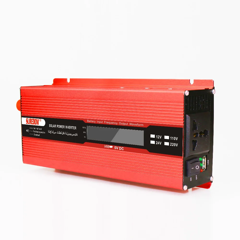 Автомобиль Мощность Инвертор 1500 Вт DC 12 В 24 к AC 110 V 220 с USB зарядное гнездо и ЖК
