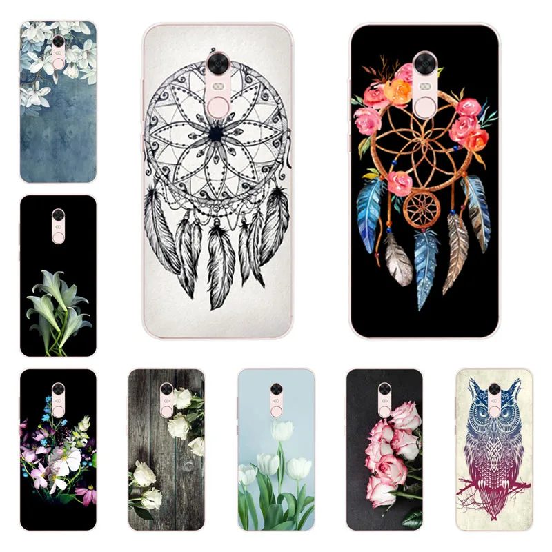 xiaomi redmi 5 plus Case Silicon Popular flowers Painting Soft TPU Back Cover for Protect Phone case shell |
