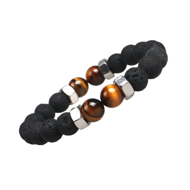 Женский и мужской матовый браслет MKENDN 10 мм с шариками в виде тигра|female bracelet|bracelet