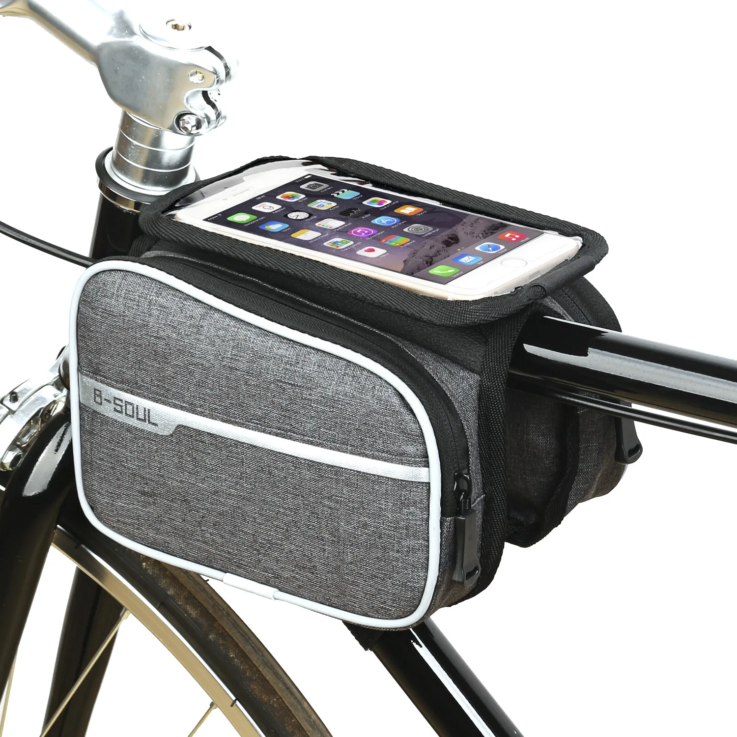 

Bike Front Frame Bag Cycling Waterproof Top Tube Frame Pannier Mobile Phone Touch Screen Holder Bike Bag