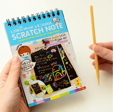 Творческий чертежная книга магии DIY царапинам ноутбук черный картон новинка