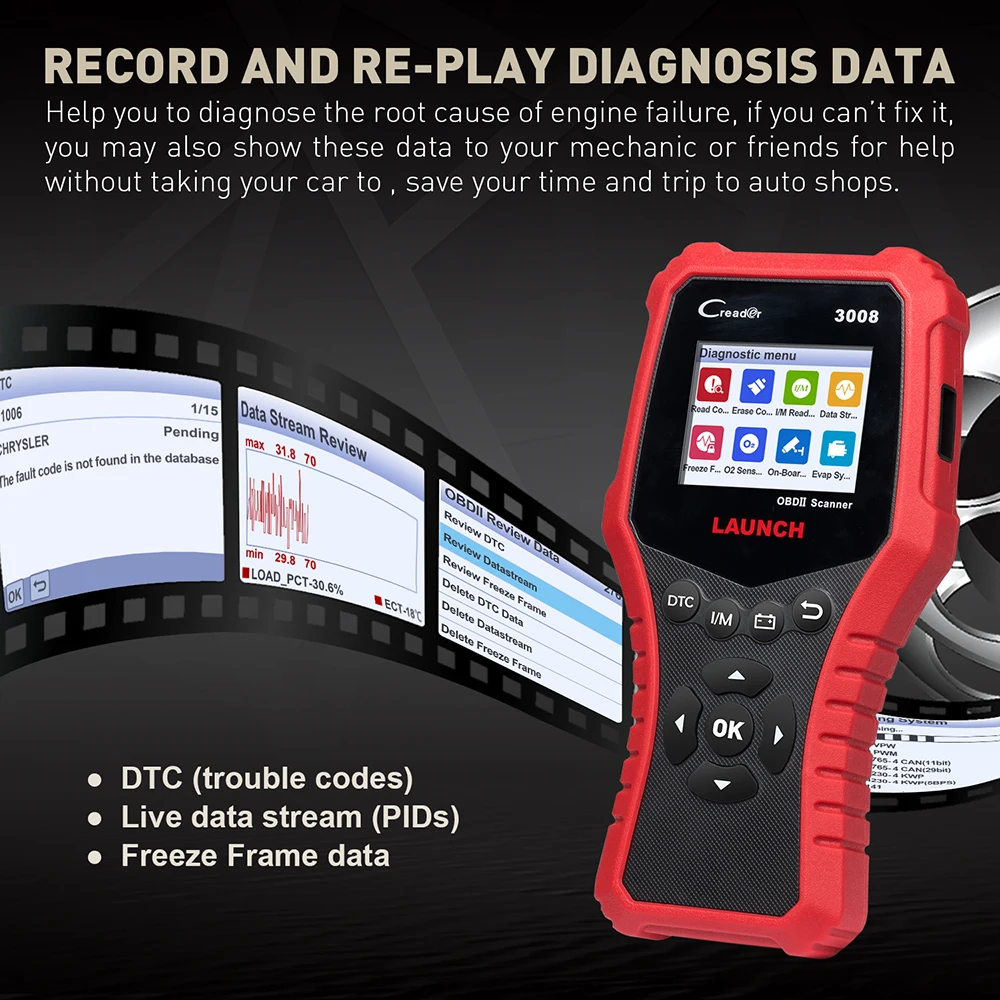 Запуск CR3008 OBD2 OBDII Авто сканер X431 Creader 3008 OBD 2 считыватель кода двигателя бесплатное