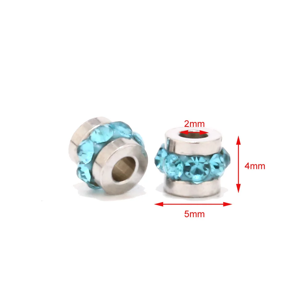 Смешанные цвета из нержавеющей стали Европейские Бусины c разделителем