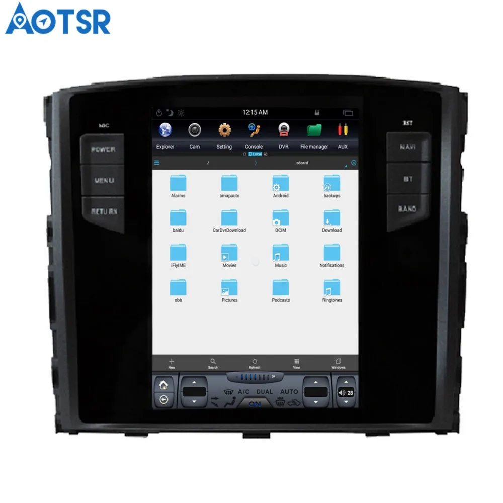 Aotsr Android 7 1 Tesla стиль автомобиля нет dvd плеер gps навигация для MITSUBISHI PAJERO V97 V93 Shogun Montero