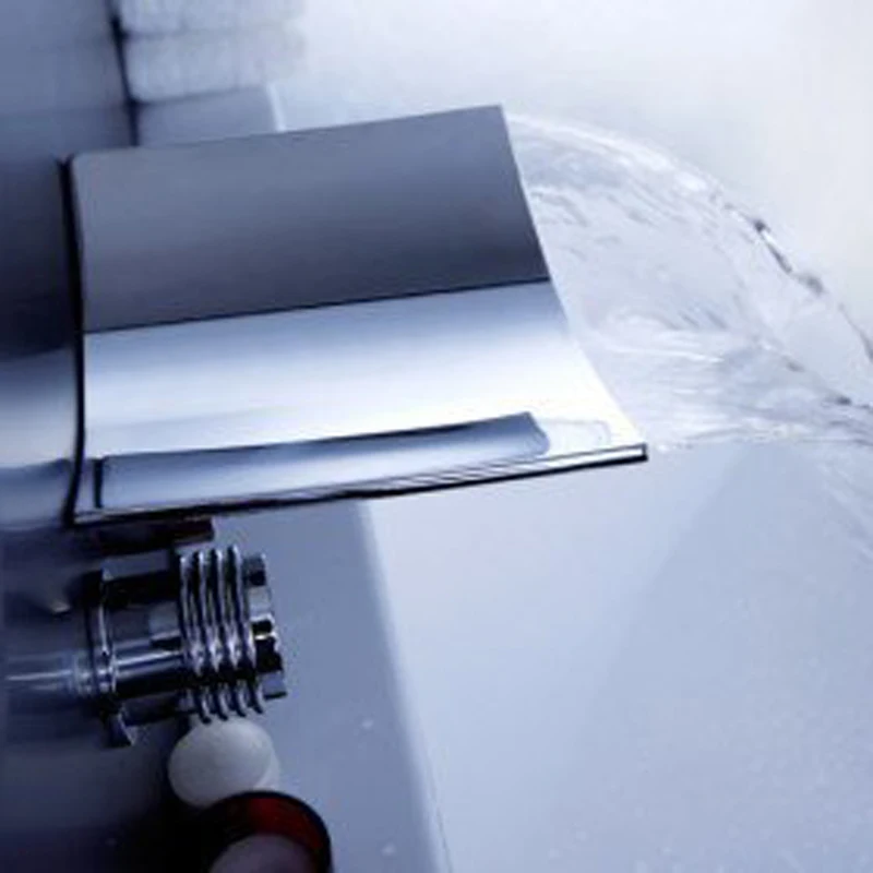 

Free Shipping NEW Luxury 3 PCS Bathtub Basin Sink Waterfall Spout Mixer Tap Chrome Faucet Set LT-302