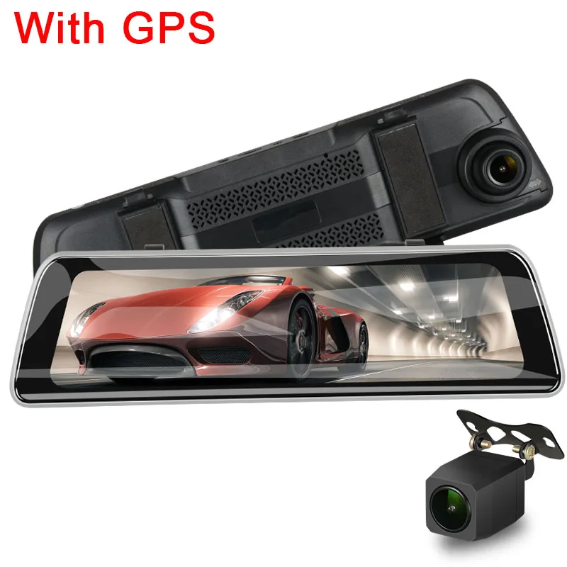 with GPS Bluavido 9,3" автомобильное зеркало заднего вида DVR FHD 1080P Dash камера gps трекер WDR с функцией ночного видения Автомобильный видеорегистратор с камерой заднего вида 720P - Название цвета: with GPS