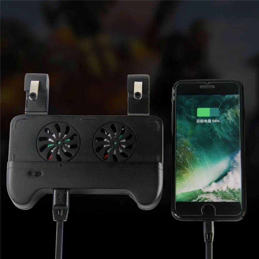 Pubg Game Gamepad Joystick Grip Handle Cooling Fan with Fire Button Trigger for 4.7-5.5 inch IOS Andriod Smartphone Gamepads | Электроника