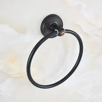 bathroom accessory wall mounted black oil rubbed bronze brass circles pattern towel ring towel rack holder aba918