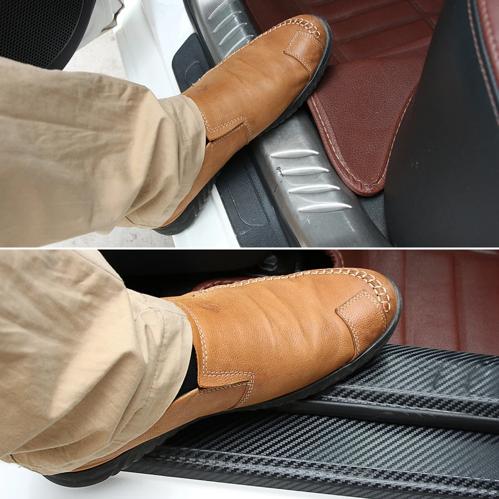 4 шт. черные наклейки на дверную панель автомобиля из углеродного волокна