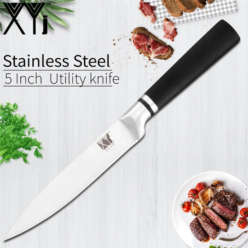 K.5 utility knife XYj 6 шт. кухонные ножи из нержавеющей стали 8 ''шеф-повара 8'' хлеба 8 ''нарезки 7''Santoku 5'' Uitliyt 3,5 ''ножи для очистки овощей аксессуары для дома - Цвет: K.5 utility knife