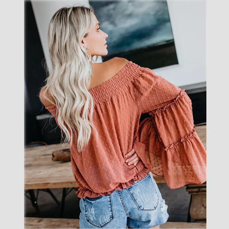 Женская летняя обувь с расклешенными рукавами футболка повседневные топы