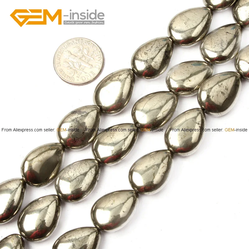 Натуральные плоские каплевидные бусины с драгоценным камнем для изготовления