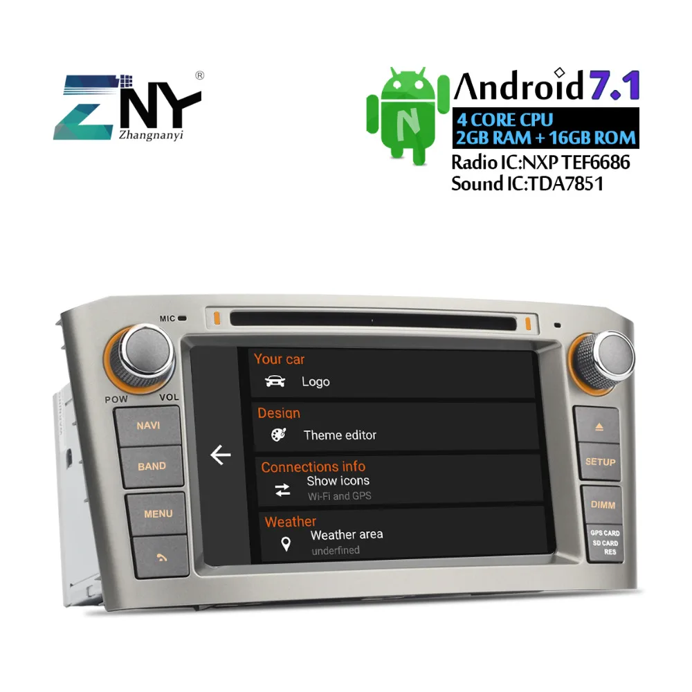 Бесплатная задняя камера авто радио для Toyota Avensis T25 2003 2004 2005 2006 2007 2008 Android 7 1