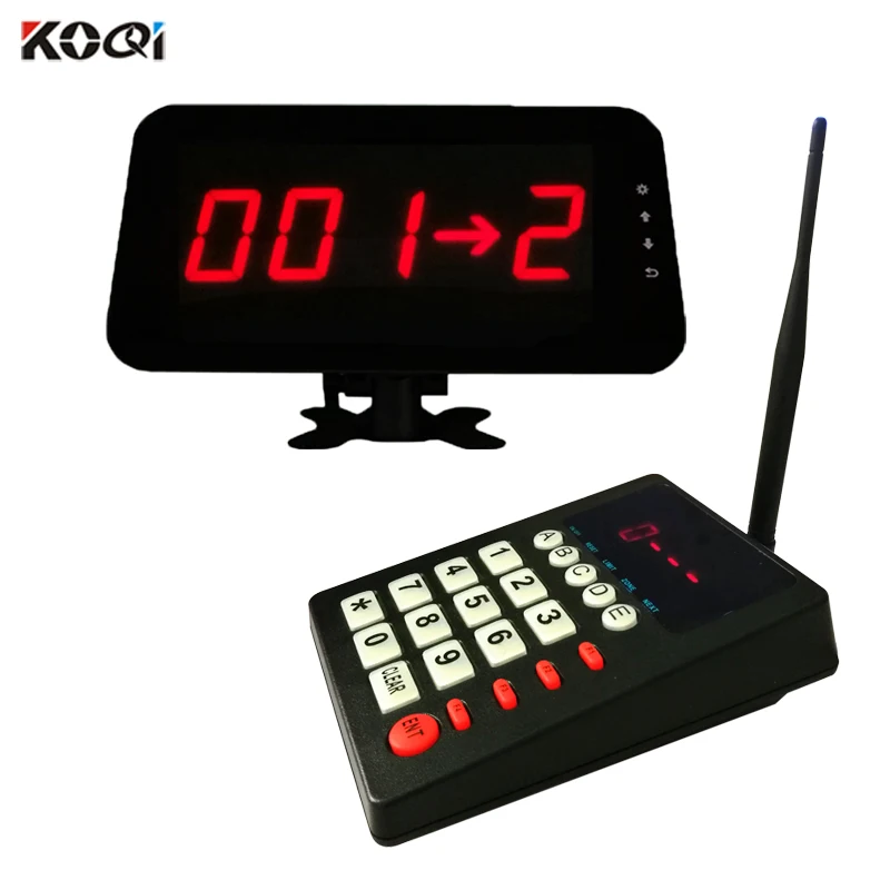 433.92mhz Number Call System Wireless Calling 2pcs Counter Keypad 1 Display Screen for Queuing Management Device | Компьютеры и офис
