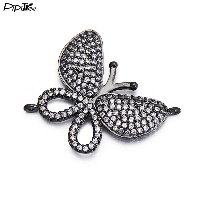 Pipitree, 5 шт./лот, роскошные микро подвески, CZ Циркон, большая бабочка, браслет, подвеска, сделай сам, подвески, хрустальные бусины, изготовление ювелирных изделий