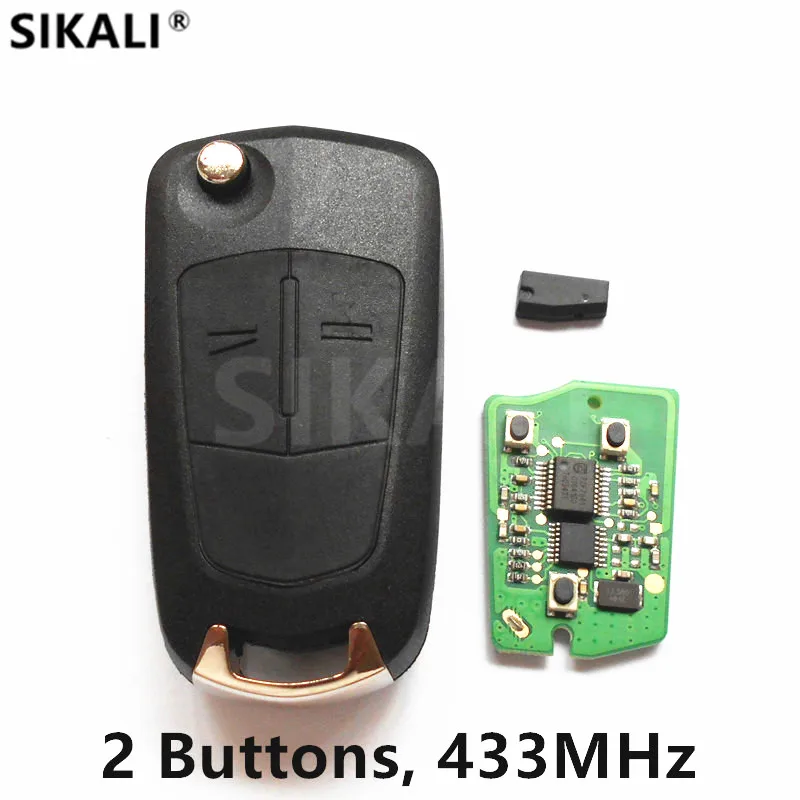 SIKALI 2 кнопки дистанционного ключа автомобиля 433 92 MHz для OPEL/VAUXHALL Antara сигнализации