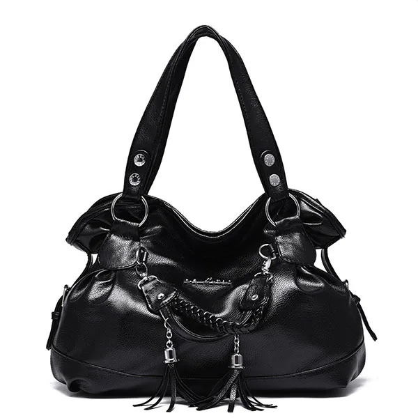 Black Tassel Bag LANZHIXIN повседневные Большие женские сумки-тоут, дизайнерские тканые сумки с кисточками, сумки через плечо с верхней ручкой для женщин, женские ручные сумки - Цвет: Black Tassel Bag