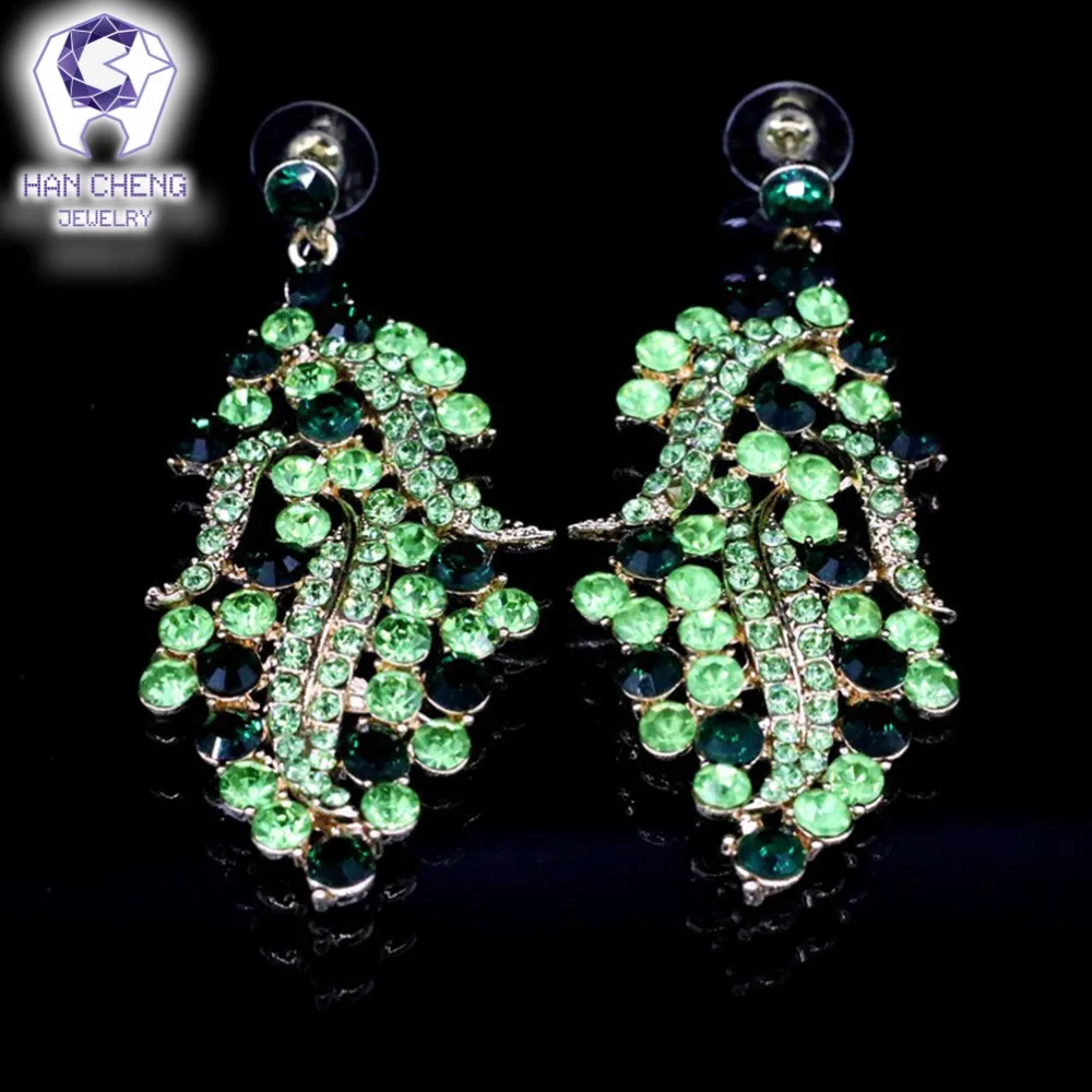 Женские серьги и ожерелье HanCheng большие со стразами в богемном стиле|Ювелирные