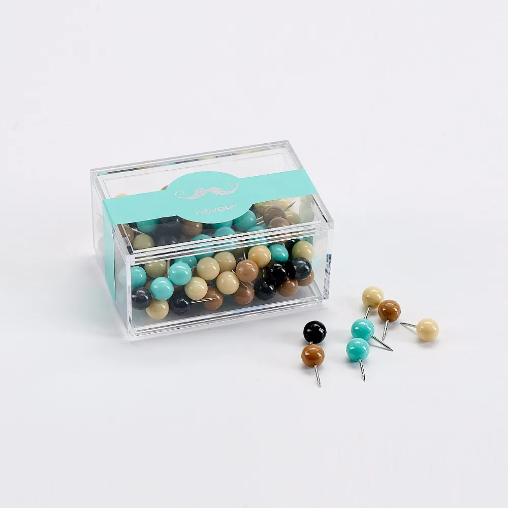 JIANWU/Light blue series Lovely and exquisite colour Thumbtack circular Push Pin Office lady style stationery set | Канцтовары для