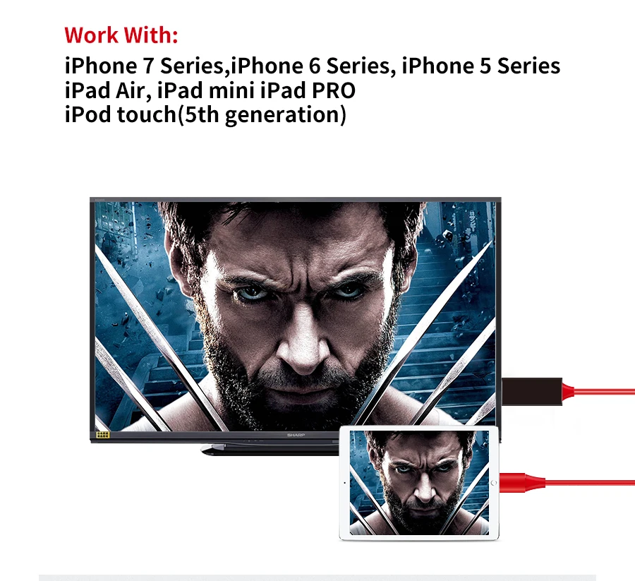 Mirascreen L7 1080P 8-контактный HDMI конвертер линия HDTV Цифровой AV адаптер Смарт кабель для
