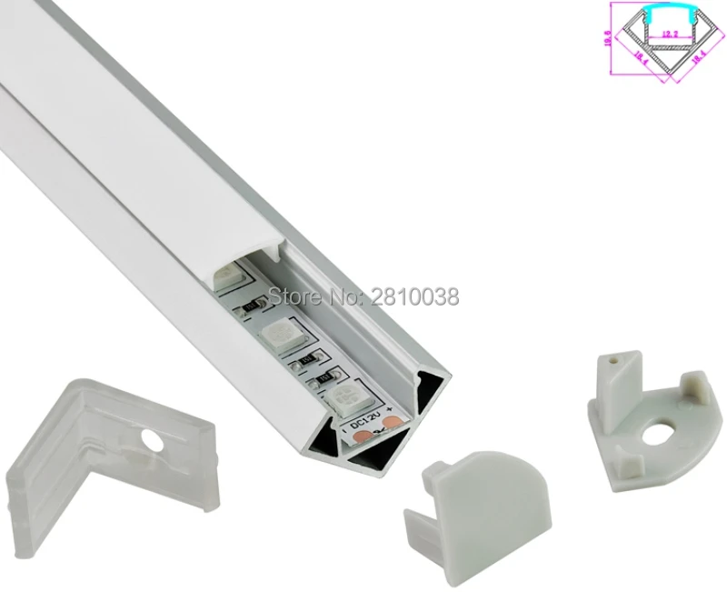 10 X1M Sets/Lot 30 Degree Angle Anodized LED alu profil AL6063 Alu profil LED aluminum Channel for kitchen Cabinet lights