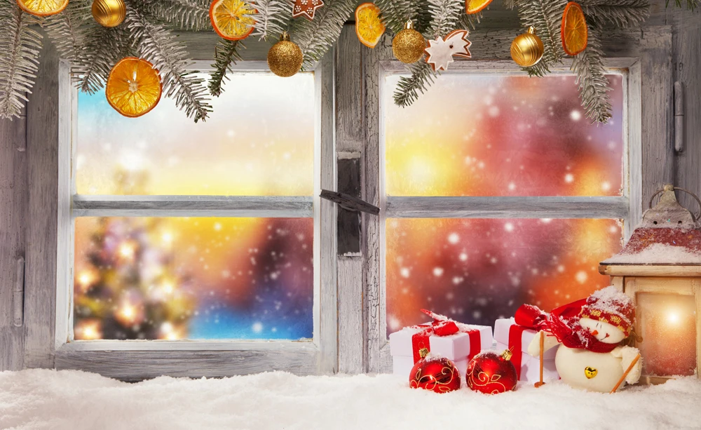 

Christmas Window Design Photo Backdrop photography Background Studio Pictures XT-7390