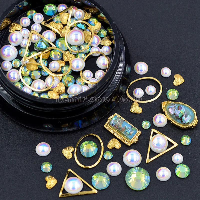 Алмазный жемчуг 1 горшок формы смешивания плоская задняя сторона золотые