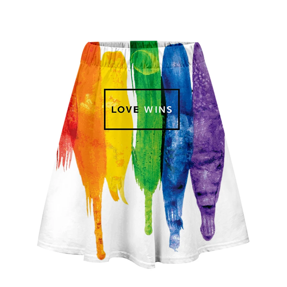 Женская уличная юбка с 3D принтом LGBT Повседневная летняя большого размера XXL 2019