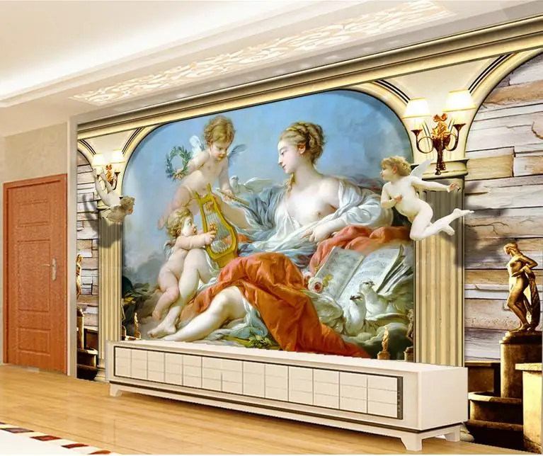 

3D photo wallpaper custom 3d wall mural wallpaper murals Portrait of the little angel 3d living room wall decor