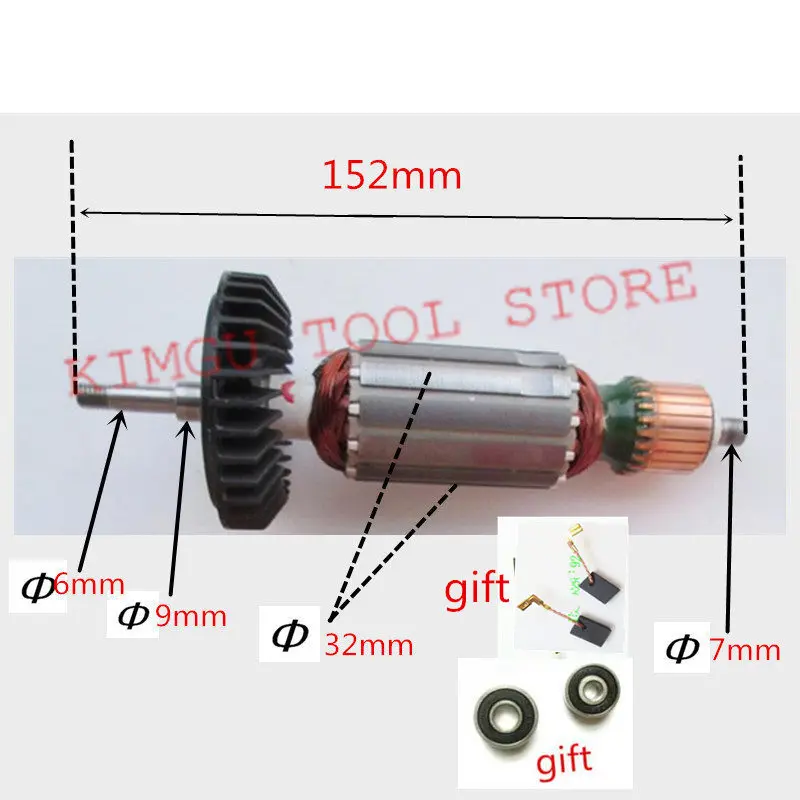 AC220 240V Якорный ротор 515619 7 515616 3 5101053 для MAKITA 9553HB 9553HN 9554NB 9555HN 9553NB 9555NB 9554HN якорь|armature
