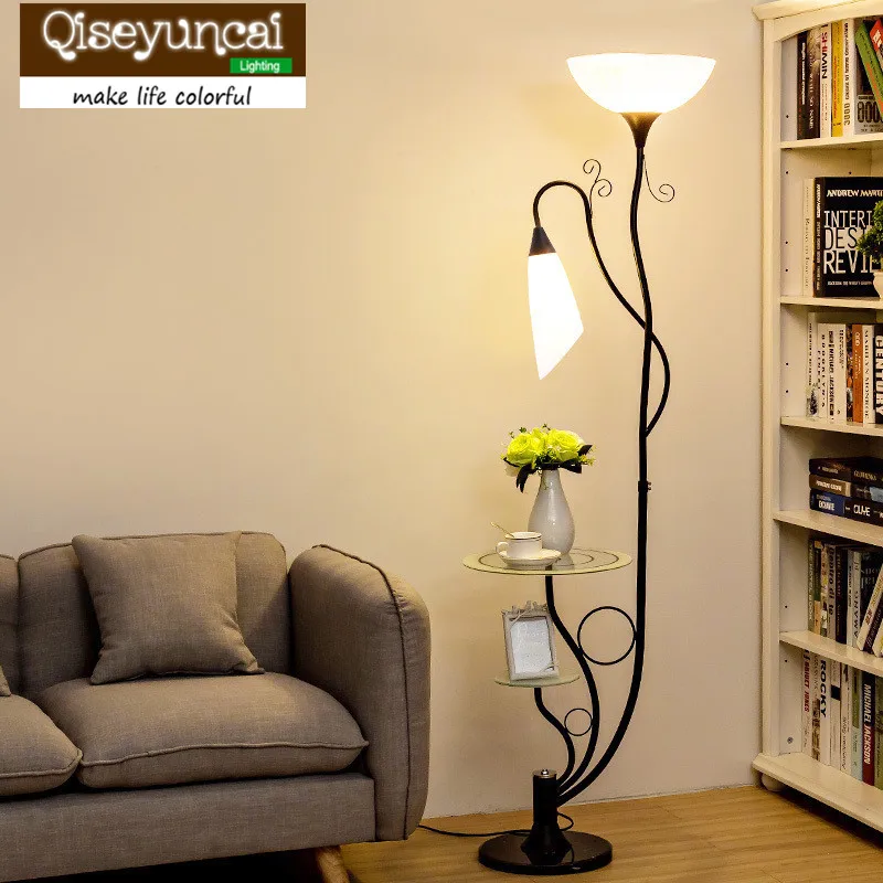 Qiseyuncai 2018Modern minimalist living room LED floor lamp bedroom bedside creative landing shelf coffee table | Лампы и освещение